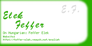 elek feffer business card